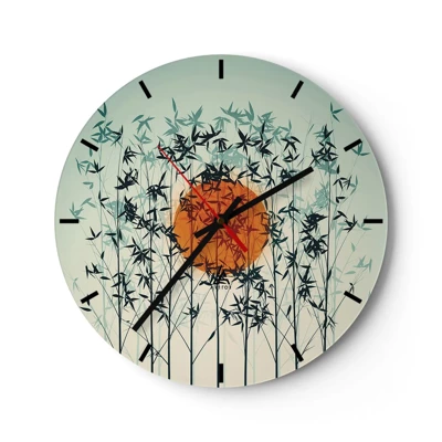 Reloj de pared - Reloj de vidrio - El sol de Japón - 30x30 cm