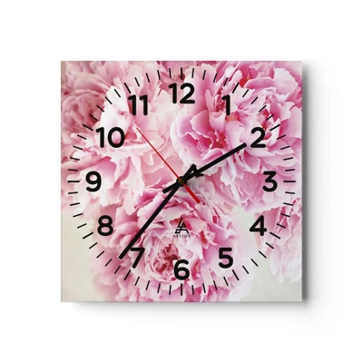 Reloj de pared - Reloj de vidrio - En el esplendor del rosa - 40x40 cm