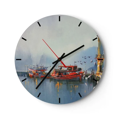 Reloj de pared - Reloj de vidrio - En el fin del mundo - 30x30 cm