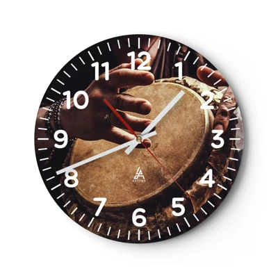 Reloj de pared - Reloj de vidrio - En el ritmo del corazón - 30x30 cm