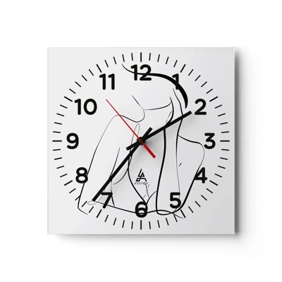 Reloj de pared - Reloj de vidrio - En la ola de sueños - 30x30 cm