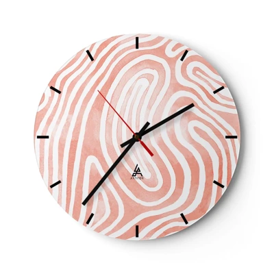 Reloj de pared - Reloj de vidrio - En un laberinto de coral - 30x30 cm