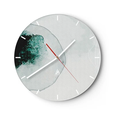 Reloj de pared - Reloj de vidrio - En una gota de agua - 30x30 cm