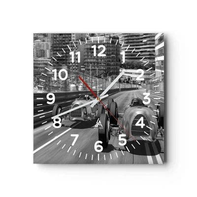 Reloj de pared - Reloj de vidrio - Érase una vez en Montecarlo - 40x40 cm
