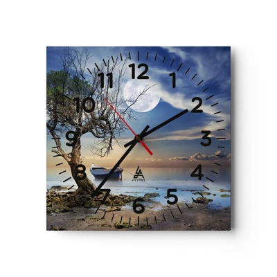 Reloj de pared - Reloj de vidrio - ¿Es el final o el principio? - 30x30 cm