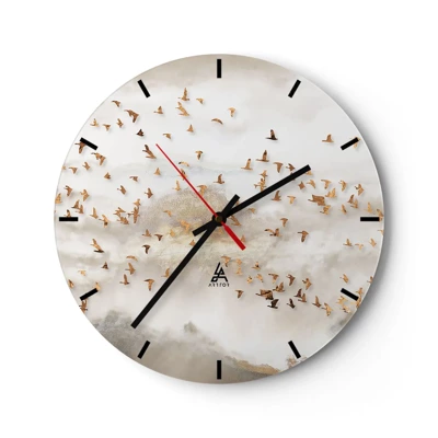 Reloj de pared - Reloj de vidrio - Es hora... - 30x30 cm