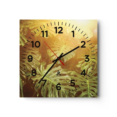 Reloj de pared - Reloj de vidrio - Hacia el verdor... - 40x40 cm