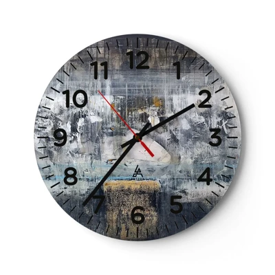 Reloj de pared - Reloj de vidrio - Hielo abstracto - 40x40 cm