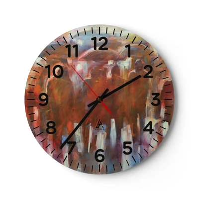 Reloj de pared - Reloj de vidrio - Iguales entre la niebla - 40x40 cm