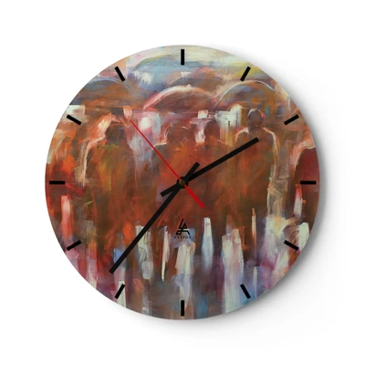 Reloj de pared - Reloj de vidrio - Iguales entre la niebla - 40x40 cm