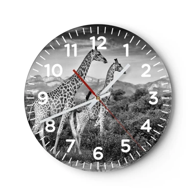 Reloj de pared - Reloj de vidrio - La clase alta de África - 30x30 cm