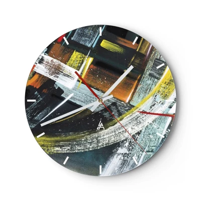 Reloj de pared - Reloj de vidrio - La energía del movimiento - 30x30 cm