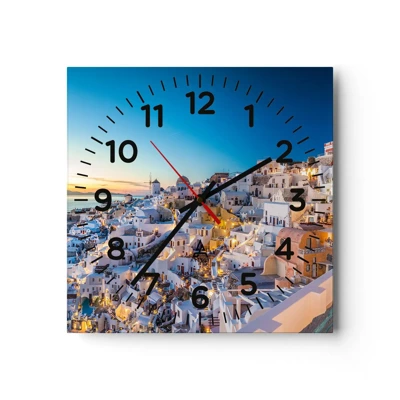 Reloj de pared - Reloj de vidrio - La esencia de lo griego - 40x40 cm