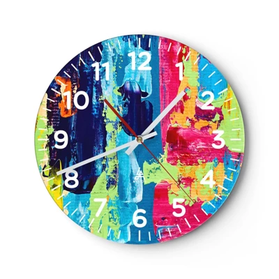 Reloj de pared - Reloj de vidrio - ¡La vida es hermosa! - 30x30 cm