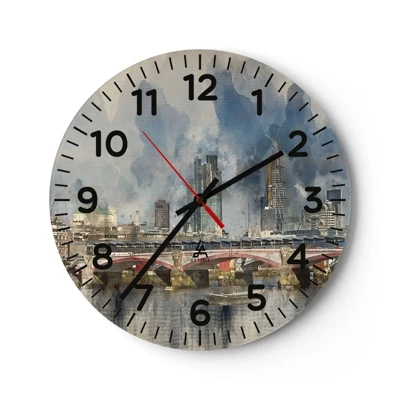 Reloj de pared - Reloj de vidrio - Londres en todo su esplendor - 30x30 cm