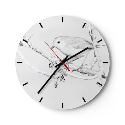 Reloj de pared - Reloj de vidrio - Mañana de invierno - 40x40 cm