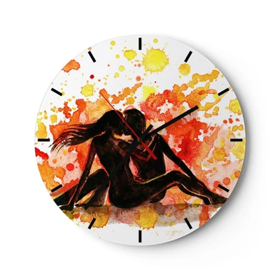 Reloj de pared - Reloj de vidrio - Momento romántico - 40x40 cm