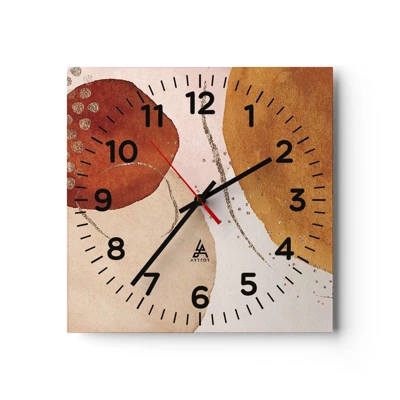 Reloj de pared - Reloj de vidrio - Movimiento abstracto - 30x30 cm