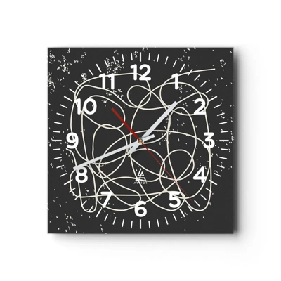 Reloj de pared - Reloj de vidrio - Pensamientos errantes - 30x30 cm