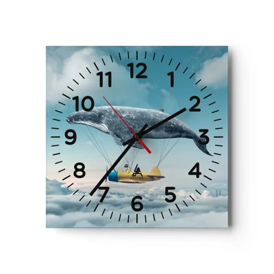 Reloj de pared - Reloj de vidrio - ¿Por qué no? - 30x30 cm