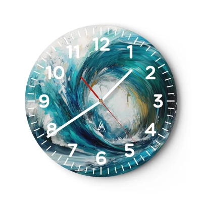 Reloj de pared - Reloj de vidrio - Portal marino - 40x40 cm