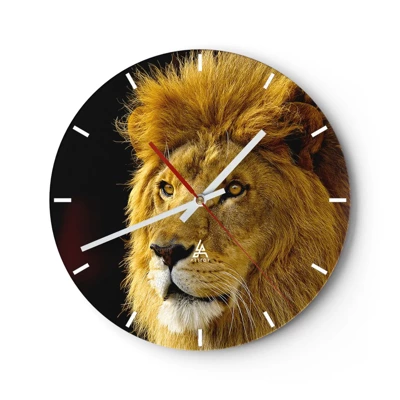 Reloj de pared - Reloj de vidrio - Retrato de un rey - 30x30 cm