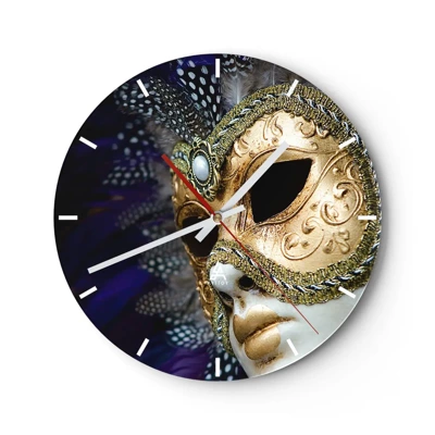 Reloj de pared - Reloj de vidrio - Retrato veneciano en oro - 40x40 cm