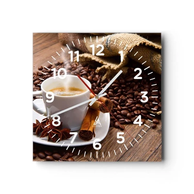 Reloj de pared - Reloj de vidrio - Sabor y aroma picante - 30x30 cm