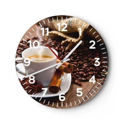 Reloj de pared - Reloj de vidrio - Sabor y aroma picante - 40x40 cm