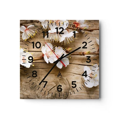 Reloj de pared - Reloj de vidrio - Se acerca la primavera - 30x30 cm