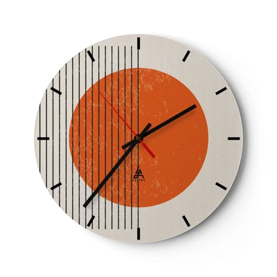 Reloj de pared - Reloj de vidrio - Siempre el sol - 40x40 cm