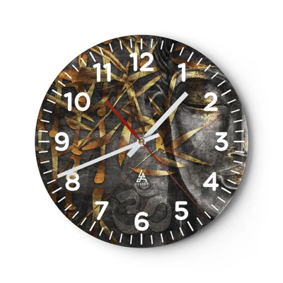 Reloj de pared - Reloj de vidrio - Siente la paz - 40x40 cm