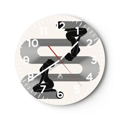 Reloj de pared - Reloj de vidrio - Simetría sensual - 40x40 cm