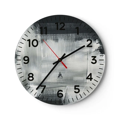 Reloj de pared - Reloj de vidrio - Tejido vertical y horizontal - 30x30 cm