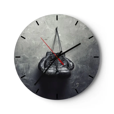 Reloj de pared - Reloj de vidrio - Tiempo de lucha y tiempo de paz - 30x30 cm