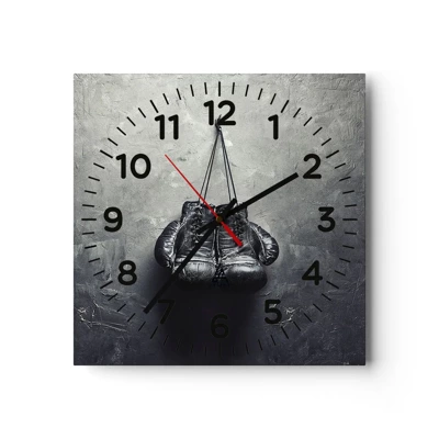 Reloj de pared - Reloj de vidrio - Tiempo de lucha y tiempo de paz - 40x40 cm