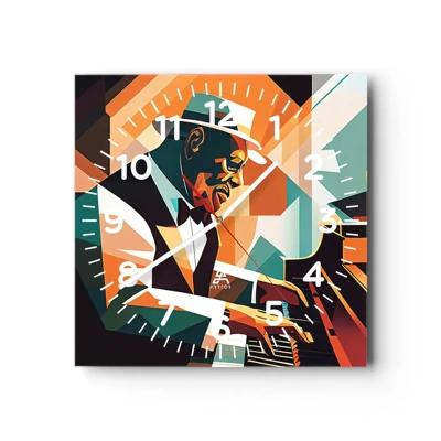 Reloj de pared - Reloj de vidrio - Todo ese jazz que llevas dentro - 40x40 cm