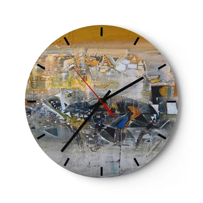 Reloj de pared - Reloj de vidrio - Todo se pondrá en su sitio - 40x40 cm