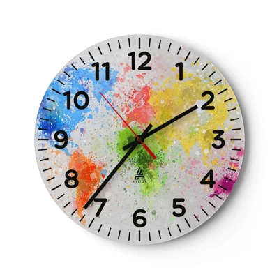 Reloj de pared - Reloj de vidrio - Todos los colores del mundo - 40x40 cm