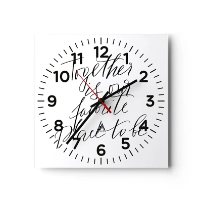 Reloj de pared - Reloj de vidrio - ¿Tú también lo sientes? - 40x40 cm