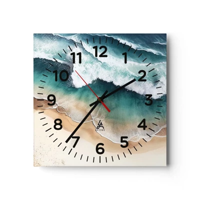 Reloj de pared - Reloj de vidrio - Un encuentro eterno - 30x30 cm
