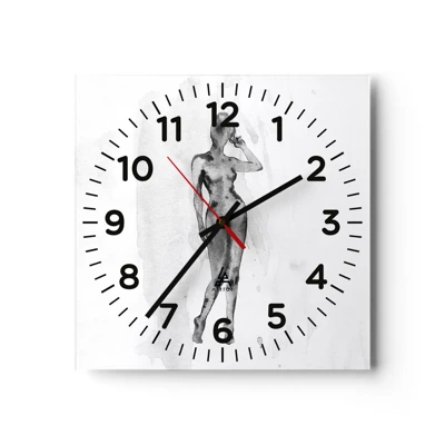 Reloj de pared - Reloj de vidrio - Un estudio sobre el ideal de feminidad - 30x30 cm