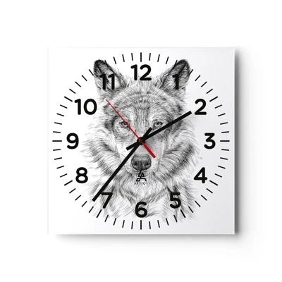 Reloj de pared - Reloj de vidrio - Un líder nato - 40x40 cm
