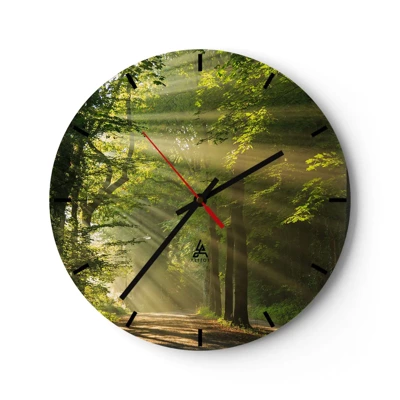 Reloj de pared - Reloj de vidrio - Un momento en el bosque - 30x30 cm