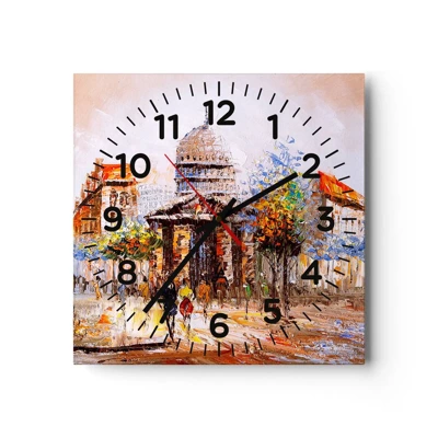 Reloj de pared - Reloj de vidrio - Un paseo parisino - 30x30 cm