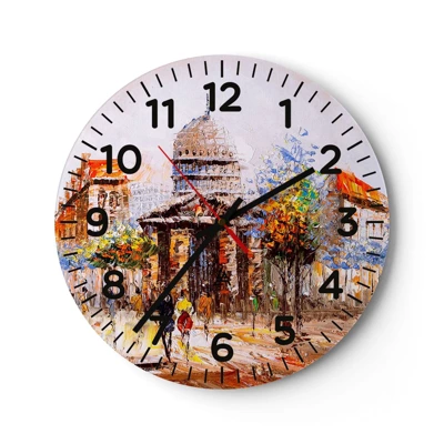 Reloj de pared - Reloj de vidrio - Un paseo parisino - 40x40 cm