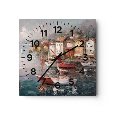 Reloj de pared - Reloj de vidrio - Un refugio romántico - 40x40 cm