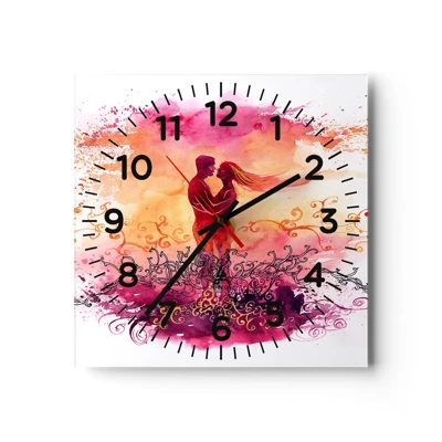 Reloj de pared - Reloj de vidrio - ¡Un solo corazón! Necesito tan poco para ser feliz… - 40x40 cm