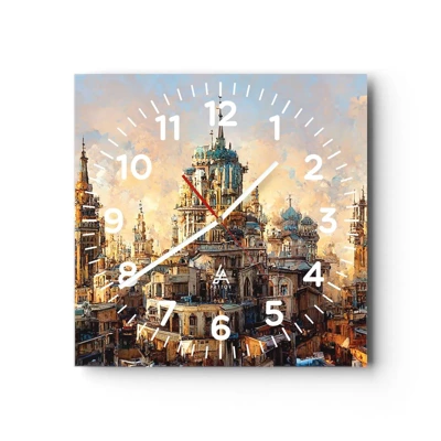 Reloj de pared - Reloj de vidrio - Una ciudad de ciudades - 30x30 cm