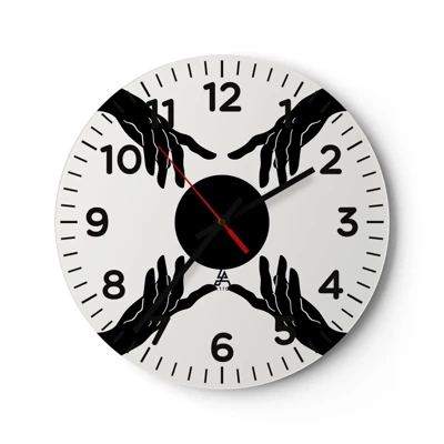 Reloj de pared - Reloj de vidrio - Una señal secreta - 40x40 cm